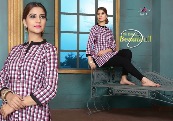 FlyFree Levis Designer Casual Wear Cotton Printed Kurtis Collection